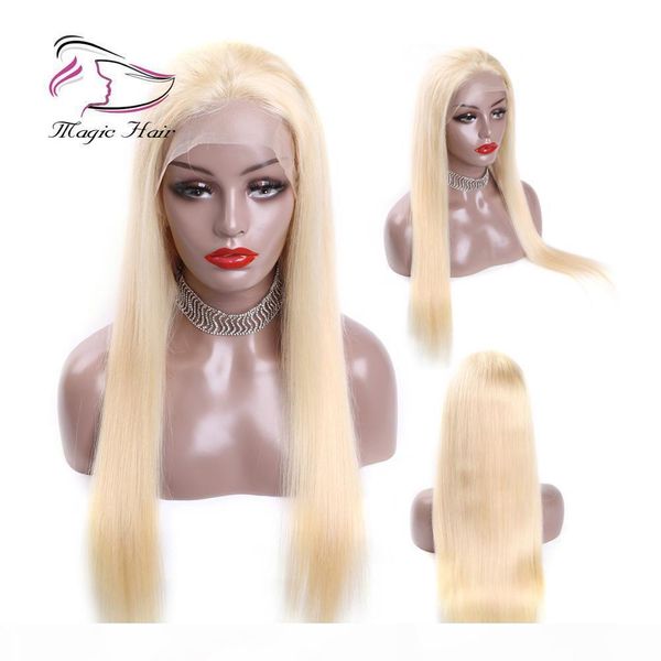 

613 blonde full lace human hair wigs for black women brazilian remy hair straight pre plucked with baby hair lace frong wigs, Black;brown