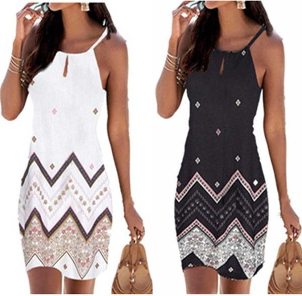 

women's 2021 summer loose suspender skirt print sleeveless dress, Black;gray