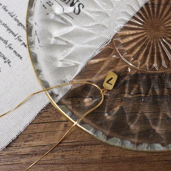 

pendant necklaces lucky number 7 square brand hollow simple snake bone necklace for women titanium steel gold plated clavicle chain wholesal, Silver