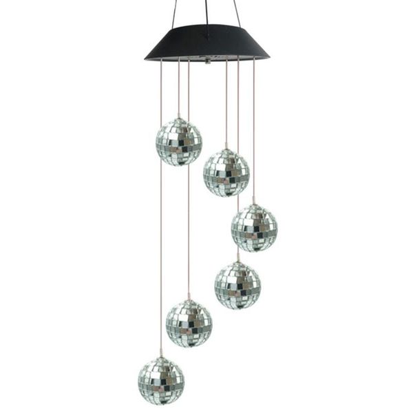 

decorative objects & figurines color changing hanging festival home decor lamp disco ball solar wind chime outdoor waterproof party yard abs