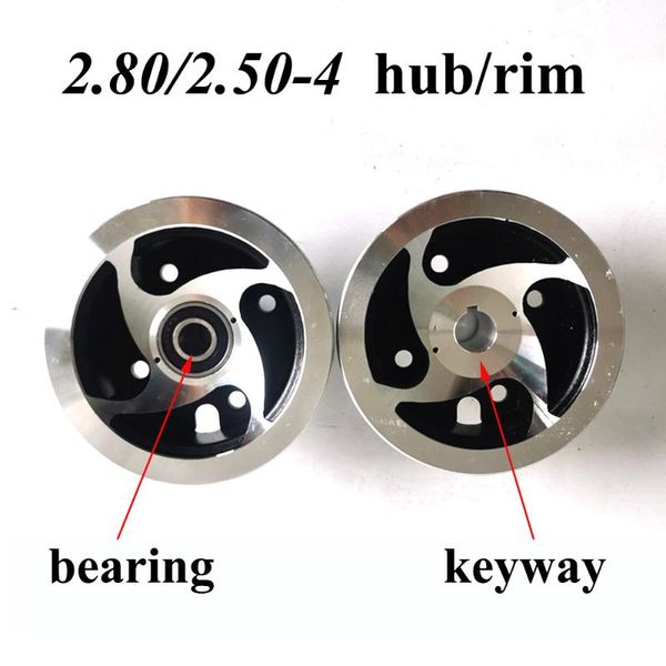 

motorcycle wheels & tires 4 inch 2.80/2.50-4 2.50-4 aluminium alloy wheel rim keyway bearing hub for mini moto,atv&go kart electric scooter