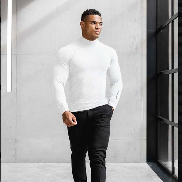 

men's sweaters 2021 autumn and winter sports long-sleeved loose quick-drying t-shirt running basketball training stretch tights, White;black