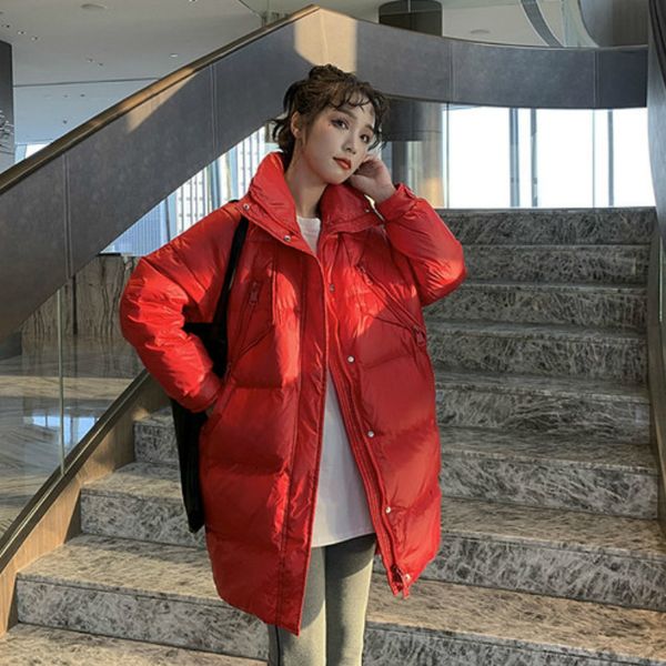 

2021 new fashion women warm long coat female women's winter duck down jacket pp419 v06q, Black