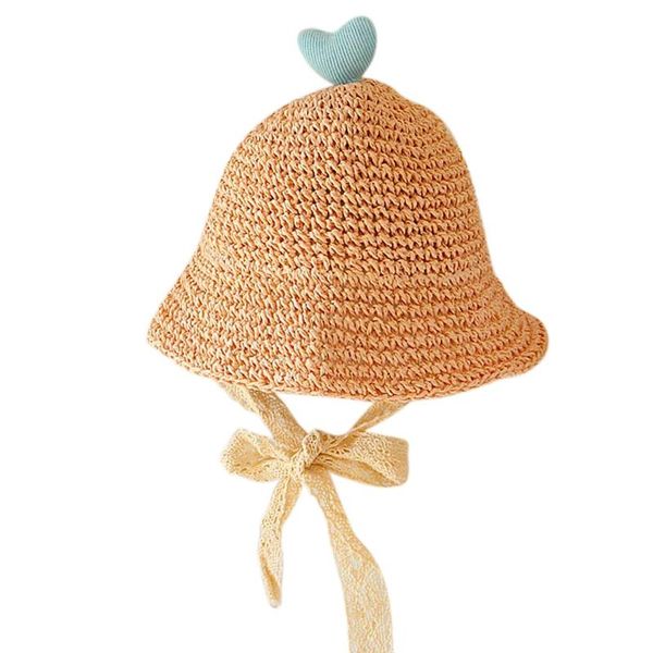 

summer baby girls sun hat kids sweet straw caps children fashion adjustable breathable beach visor seaside holiday & hats, Yellow