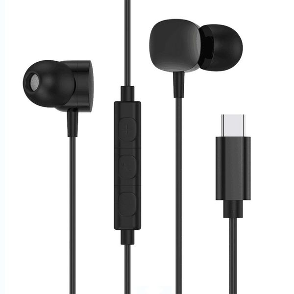 

usb-c type-c interface hifi double moving circle in ear wire-controlled stereo earphone