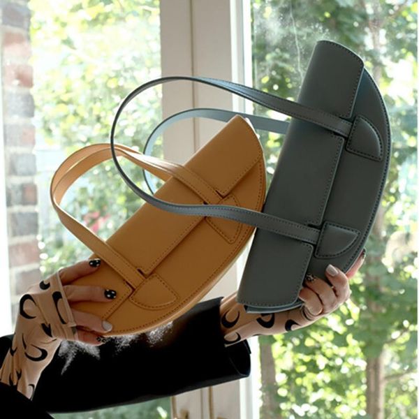 

cross body fashion vintage underarm pack shoulder bag women tote solid simple half month sling handbag messenger crossbody