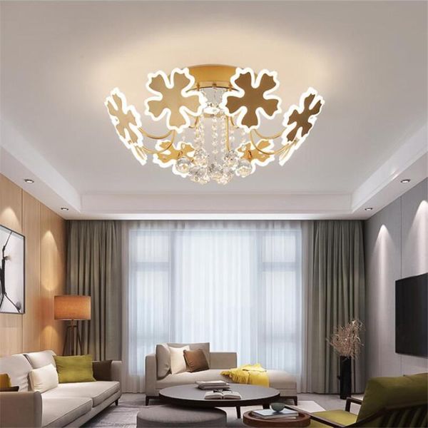 

ceiling lights gold/coffee flowers crystal acrylic led light for wedding decor foyer bed room romantic modern lamp 2588