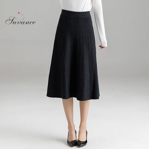 

skirts 2021 autumn winter office lady black color high waist women