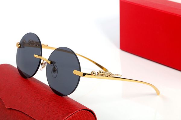 

Black Grey Mens Sunglasses 54 mm Unisex Designer Round Sun glasses Luxury mirror Sunglass Fashion Brand for man woman lentes with box