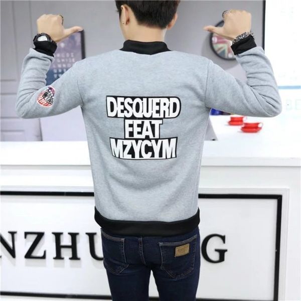 

qyf autumn new men's coat korean slim casual plush solid color jacket, Black;brown