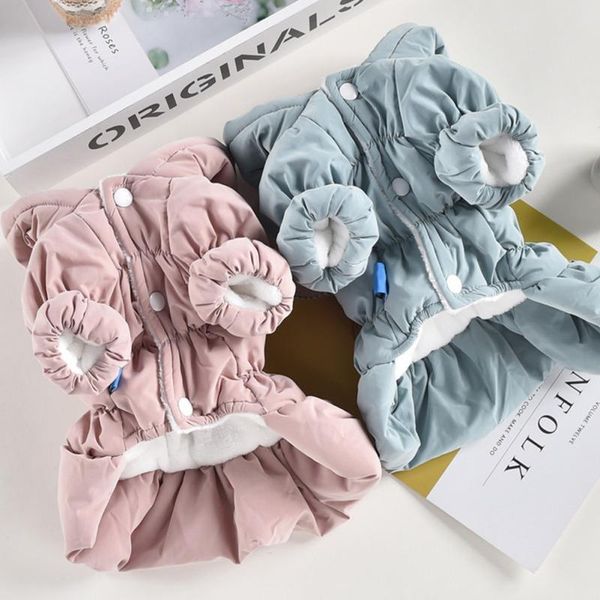 

dog apparel princess pet warm dress hoodie floral bubble skirt girl cat winter coat outfit clothes down jacket