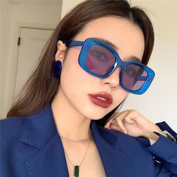 

sunglasses fashion rectangle women 2021 trending products black blue leopard red sun glasses vintage feminino, White;black