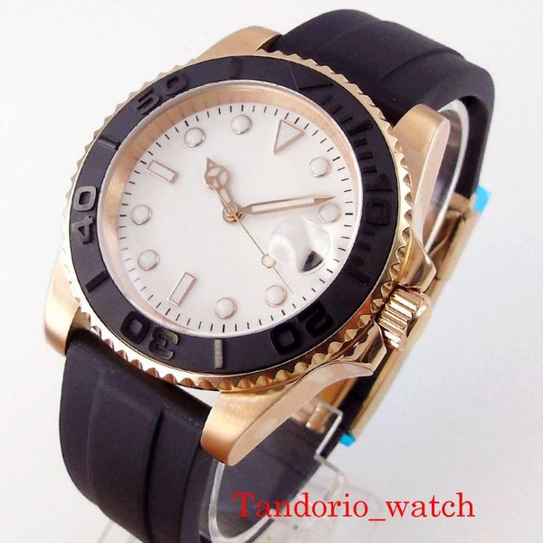 

wristwatches sapphire glass luminous marks oyster bracelet rotating bezel bliger 40mm nh35 miyota 8215 automatic mens watch, Slivery;brown