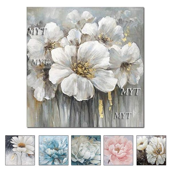 Myt Ücretsiz Nakliye Sıcak Satış Ev Dekor Duvar Sanatı Resimleri 1 Parça Beyaz Çiçek Duvar Sanatı Yağlıboyalar Çerçevesiz 210310