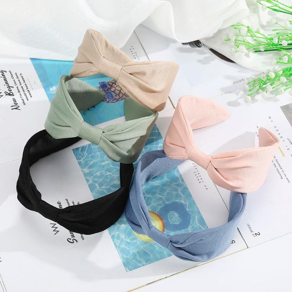 

hair accessories awaytr bands dot printed wide headbands girl bow hairbands hoop solid color knotted for women