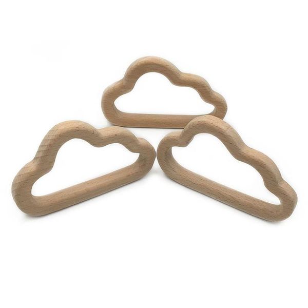 

organic baby teether wooden oblique cloud teether natural teething grasping toy baby shower gift toddler teether newborn gift