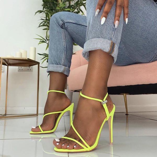 

dress shoes savaly heels women super high heel pointed toe summer sandals elastic band pumps orange yellow black party fashion