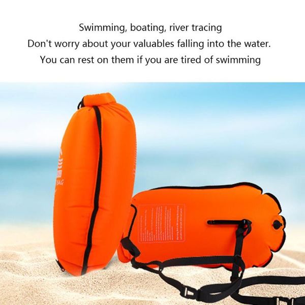 

life vest & buoy 15l outdoor waterproof bag dry inflatable swimming floating storage drifting kayak aviation river hiking ba