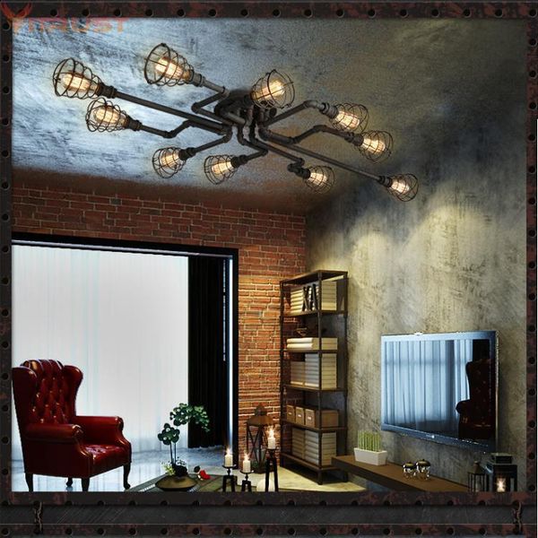 

vitrust indutrial chandeliers lamp lighting fixtures vintage loft lamps bar cafe living room dining waterpipe edison bulb holder