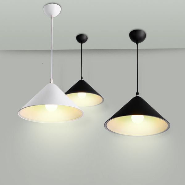 

nordic vintage retro only creative black/white light hat hanging lamp room decoration house lamps 3pj2