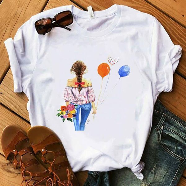 

vogue high heels printed tshirt women short sleeve harajuku summer t-shirt funny tee shirt femme, White