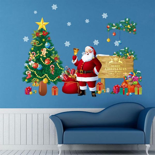 

wall stickers merry christmas tree art decal xmas window removable home decor santa claus