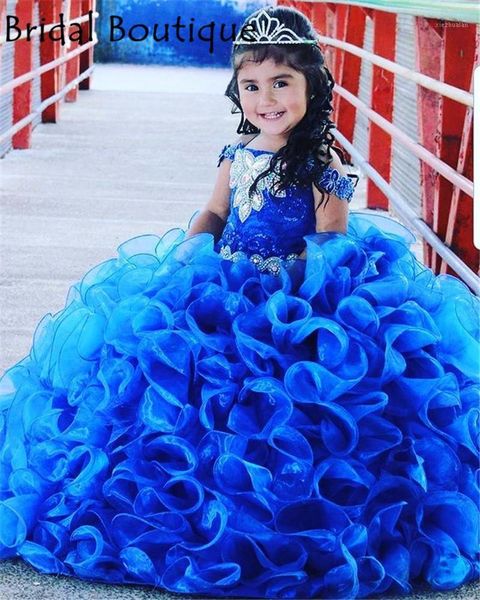 

girl's dresses crystals beaded ruffles children princess dress beauty pageant puffy flower girl birthday pography1, Red;yellow