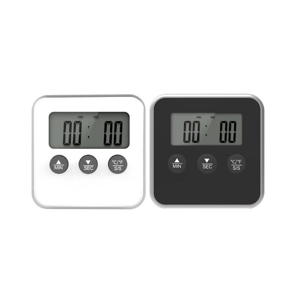 

timers digital cook food temperature meter barbecue meat sensor with probe thermometer timing alarm oven baking cake tester tool