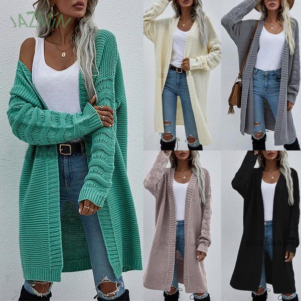 

women's jackets winter women knitted jacket long-sleeved three-dimensional jacquard coat long casual fament fashion sweater cardigan, Black;brown