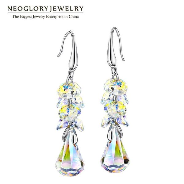 

dangle & chandelier neoglory jewelry drop earrings for women 2021 brand birthday gifts embellished with crystals from, Silver