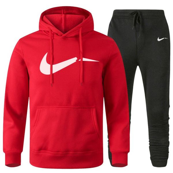 

2021 new sets tracksuit men spring and autumn hooded sweatshirt drawstring outfit sportswear male suit pullover two piece set casual, Gray