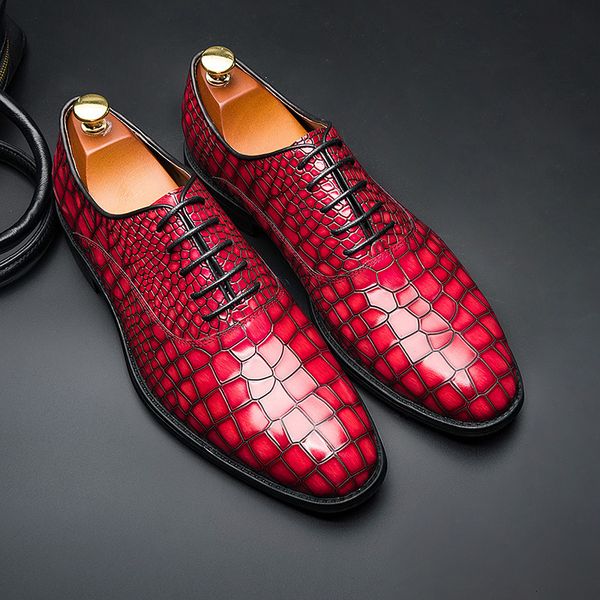

exclusive for men's high-end crocodile pointed hair stylist fashion banquet business shoes wdhn, Black