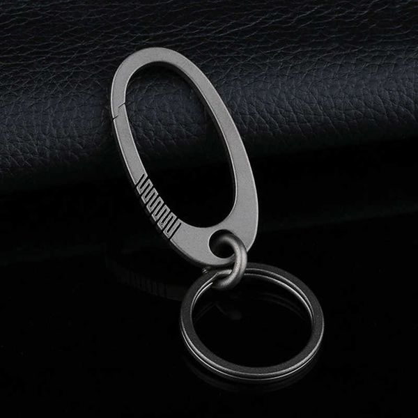 

real titanium men women car key chain super lightweight creative hanging carbine buckle for key holder rings ti keychain edc h0915, Silver