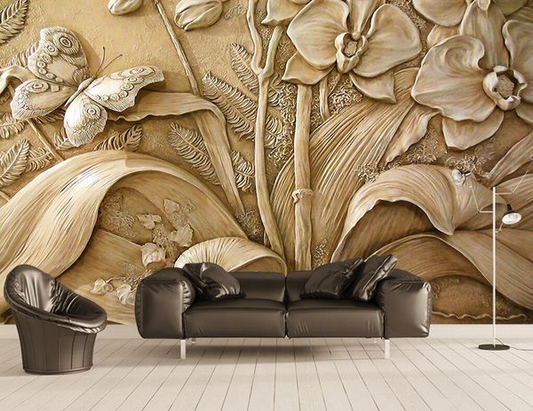 

custom wallpaper murals home decor embossed flowers butterfly silk mural 3d living room bedroom tv sofa 3d wallpaper