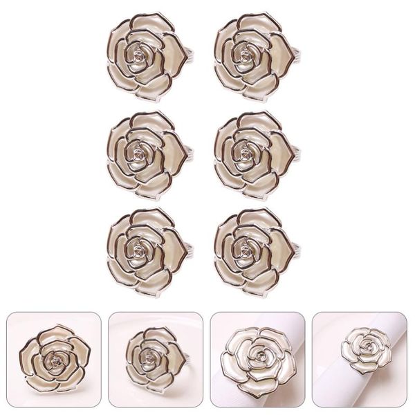 

napkin rings 6pcs decorative rose shaped buckles holder tableware adornments