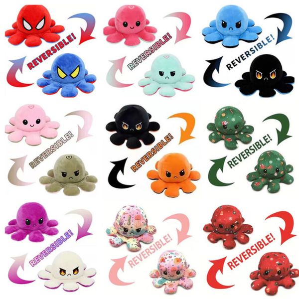 

dhl colorful reversible flip ocs stuffed dolls soft double-sided expression plush toy baby kids gift doll new year christmas gifts xu