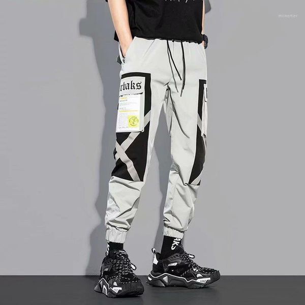 

fashion harajuku men's pants korean style streetwear joggers men trousers cargo pant casual clothing elastic waist, Black