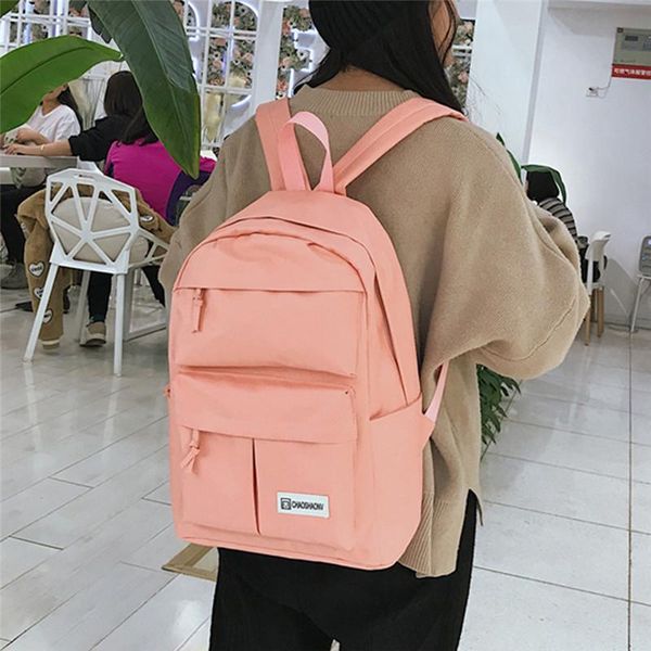 

backpack mochila feminina couple schoolbag travel hiking bag solid personality wild anti theft collection luminous e26