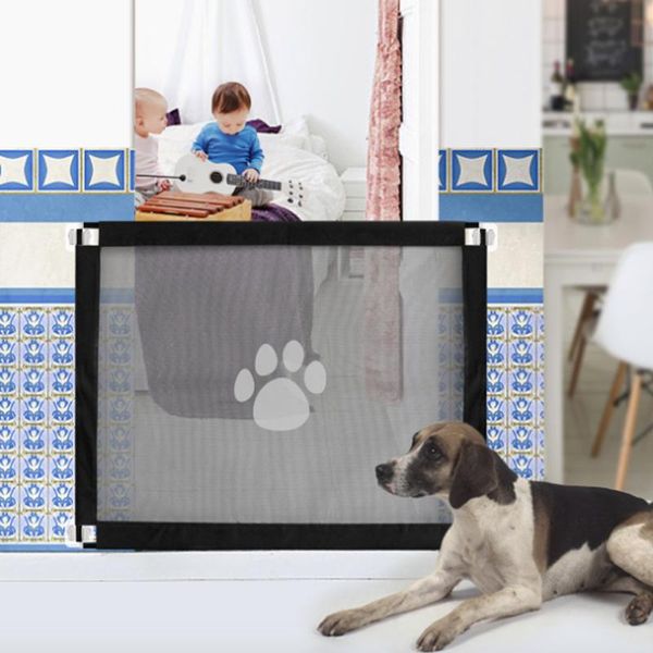 

kennels & pens install everywhere home pet dog fences cage isolated network stairs gate folding mesh playpen for cat baby safety fence