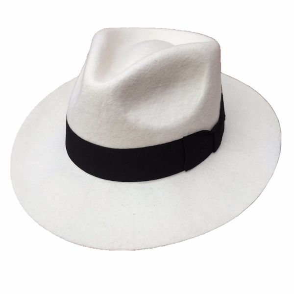 

2021 new classic wool felt gangster white fedora hat for men 8adu, Blue;gray