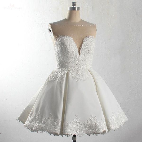 

party dresses lzf111 beaded lace evening dress simple sleeveless illusion back short prom princess, White;black