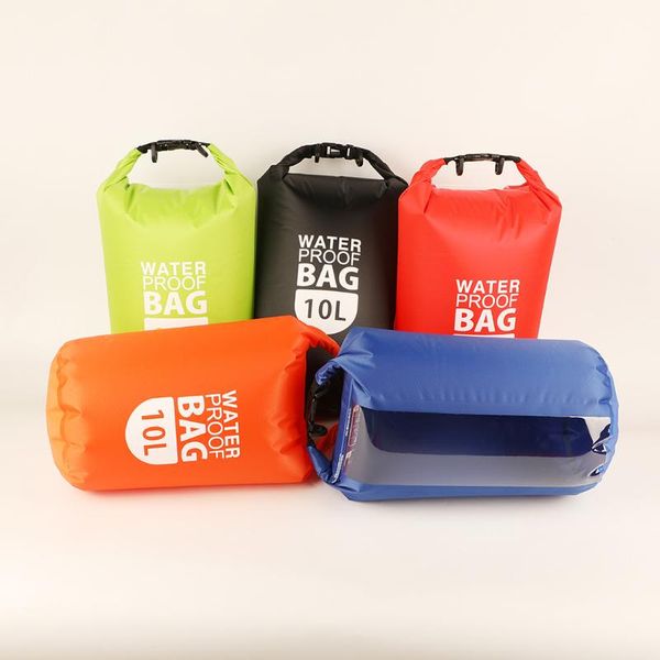 

waterproof dry bag backpack 10l floating dry sack with clear window, shoulder