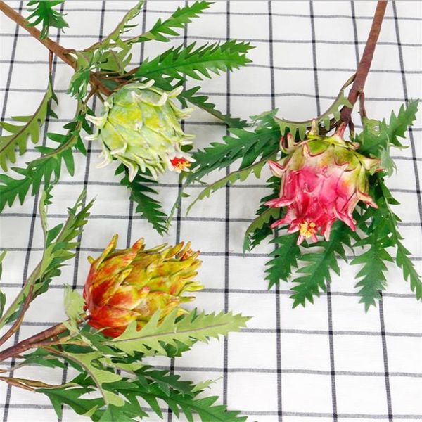

decorative flowers & wreaths 6pcs fake single stem thistle 20.47" length simulation silybum marianum for wedding home artificial
