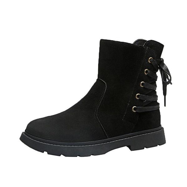 

boots ins women riding, equestrian ankle low (1cm-3cm) platform lace-up, Black