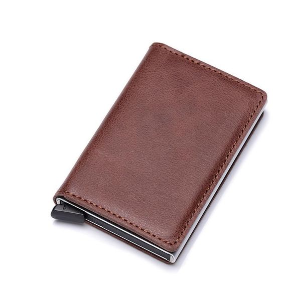 

bycobecy 2020 fashion business card holder leather men rfid aluminum push card test wallet card organizer b jlllsz