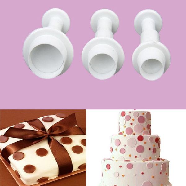 

baking & pastry tools 3pcs/lot selling small circle round cake icing fondant plunger cutter diy mold decorating mould f2363
