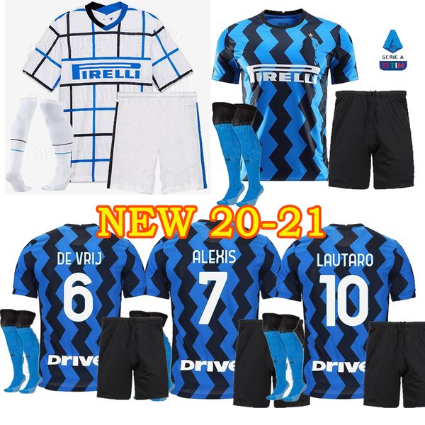 

2020 2021 soccer jersey lukaku milan vidal barella lautaro eriksen alexis hakimi 20 21 football shirt uniforms men kit, Black
