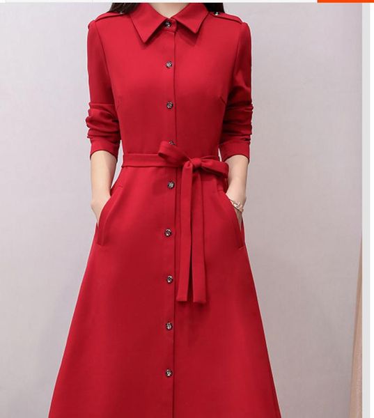 

2021 spring and autumn fashion long sleeve women's long dress@05, Black;gray