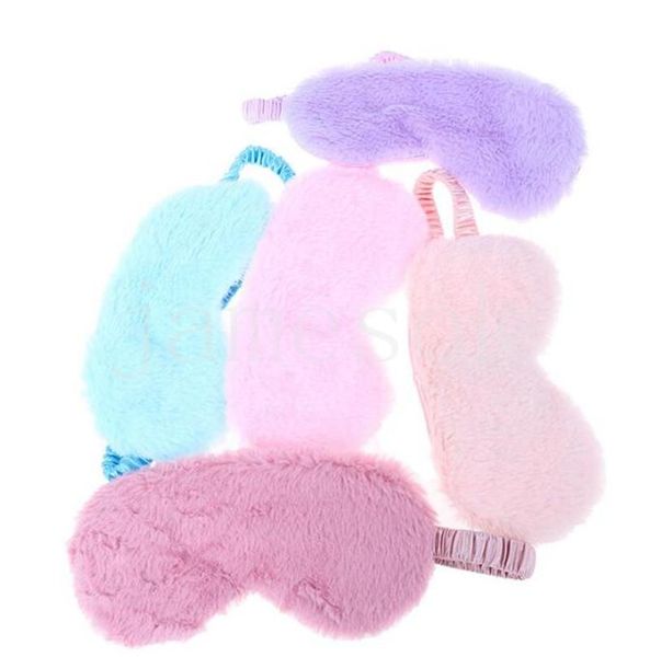 Morbido peluche Maschere per gli occhi Seta Love Cloud Copertura per gli occhi Coniglio Peluche Maschera per dormire Benda sull'occhio Cartoon Nap Eye Shade Blindfold DB468 all'ingrosso