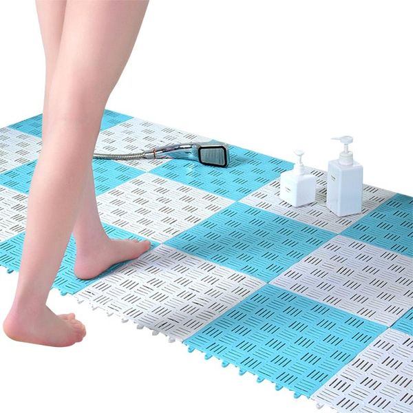 

bath mats 4pcs/set kitchen waterproof home bathroom bathtub soft interlocking cushion pool draining non slip splicing tiles shower